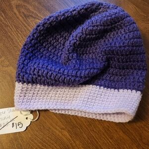 Purple Slouch Beanie- Adult Sz